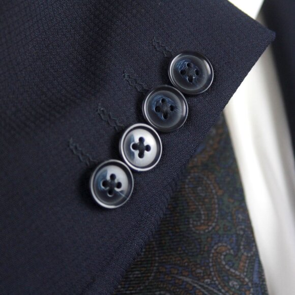 Bar III Men's Blue Slim Fit Wrinkle-Resistant Wool-Blend Suit Jacket 36R E06754 - Picture 5 of 5